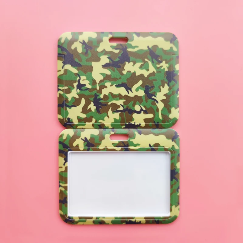 Fashion Men's Camouflage Card Case Lanyard ID Badge Holder Bus Card Cover Door Card Credit Card Holders Neck Strap