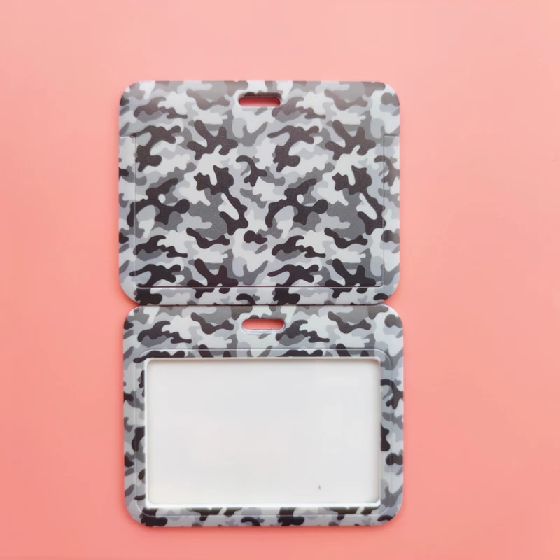 Fashion Men's Camouflage Card Case Lanyard ID Badge Holder Bus Card Cover Door Card Credit Card Holders Neck Strap