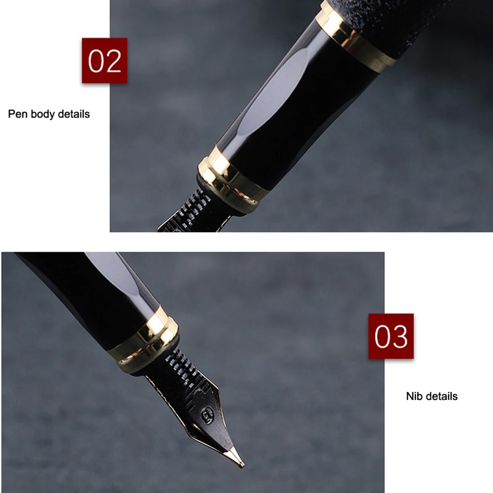 New Luxury Pen High Quality Frosted Golden Dragon Business Office Fountain Pen Student School Stationery Supplies Ink Pens