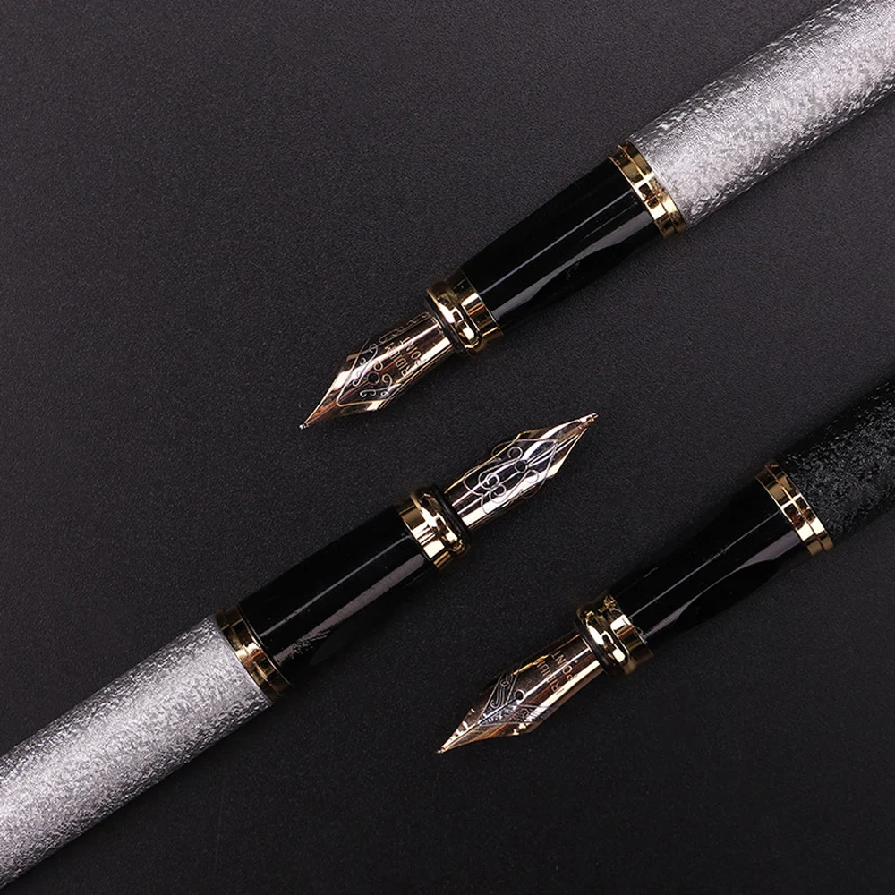 New Luxury Pen High Quality Frosted Golden Dragon Business Office Fountain Pen Student School Stationery Supplies Ink Pens