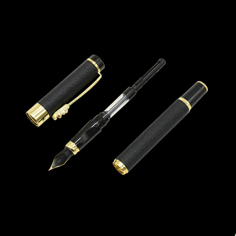 New Luxury Pen High Quality Frosted Golden Dragon Business Office Fountain Pen Student School Stationery Supplies Ink Pens