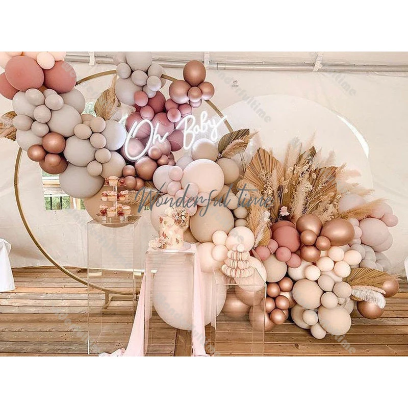 5/10/12/18inch Doubled Balloons Decoration Double Blush Nude Dusty Pink Rose Gold Balloon Garland Arch Kit DIY Baby Shower Decor