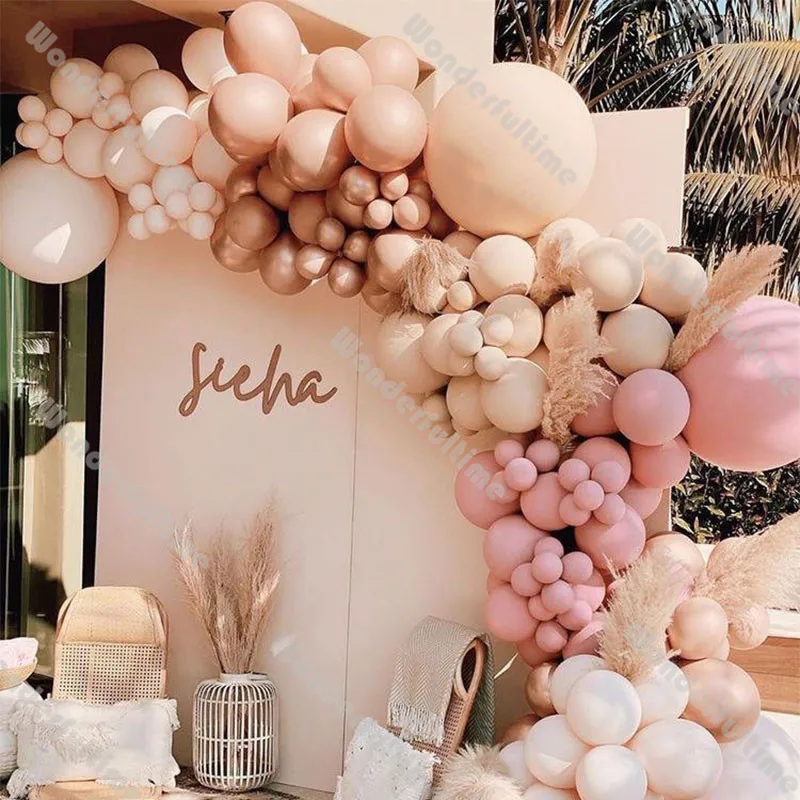 5/10/12/18inch Doubled Balloons Decoration Double Blush Nude Dusty Pink Rose Gold Balloon Garland Arch Kit DIY Baby Shower Decor