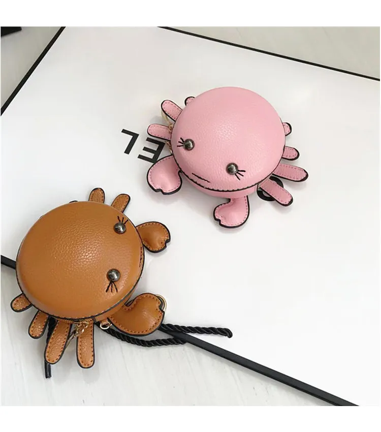 YoReAi New Fashion Woman Small Crab Coin Purse Girl Pendant Lipstick Bag Casual Student Clutch Card Holder Cute Trend Handbag