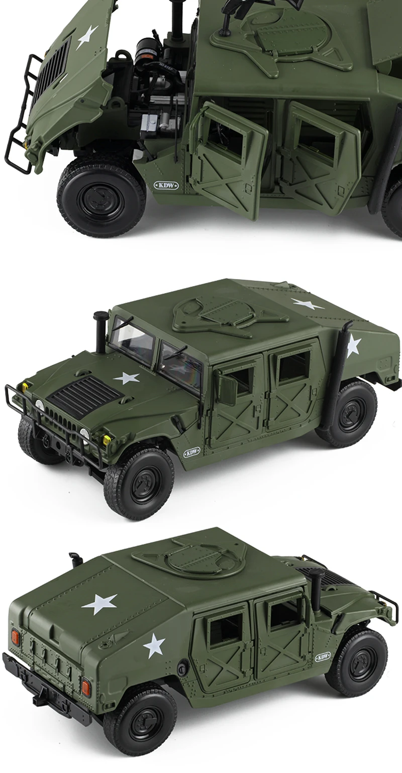 1:18 Hummer H1 Alloy Military Explosion Proof Car Model Diecasts Simulation Metal Off-road Vehicles Armored Car Model Kids Gifts