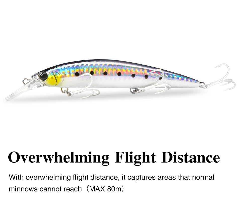 TSURINOYA 110S 110mm 37g Heavy Sinking Minnow Hard Artificial Plastic Sea Fishing Lure WIZARD Max 80m Ultra Long Casting Bait