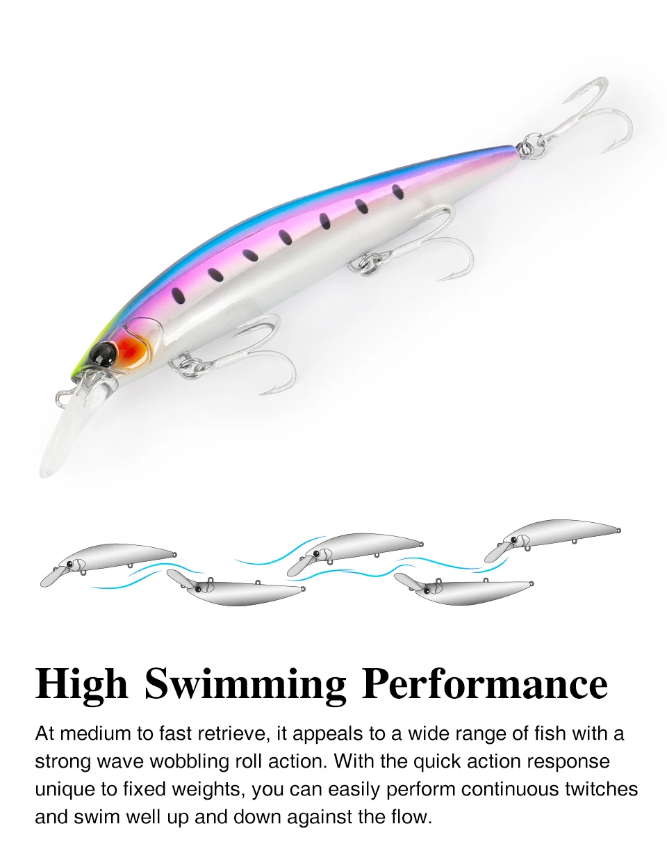TSURINOYA 110S 110mm 37g Heavy Sinking Minnow Hard Artificial Plastic Sea Fishing Lure WIZARD Max 80m Ultra Long Casting Bait