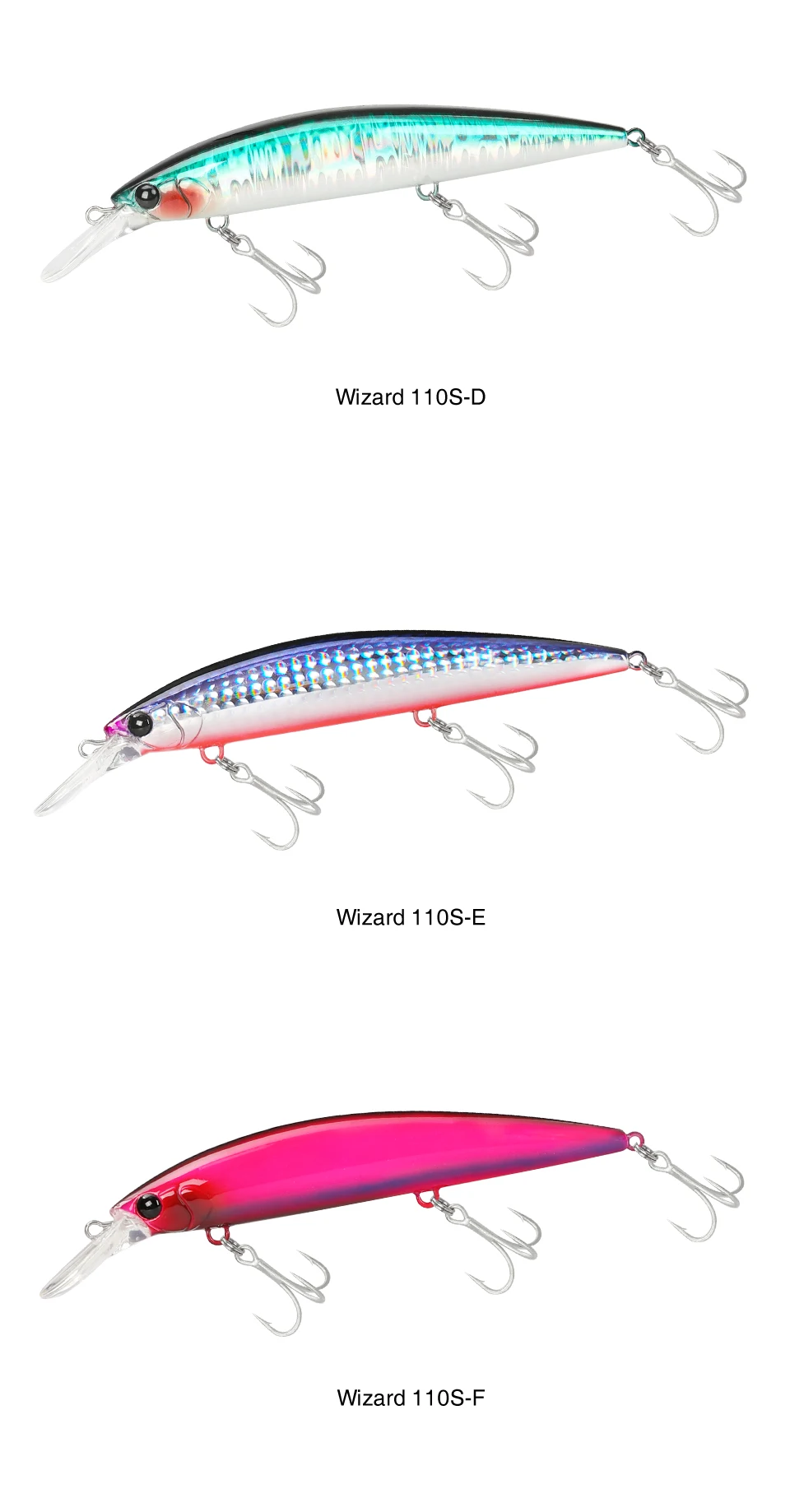 TSURINOYA 110S 110mm 37g Heavy Sinking Minnow Hard Artificial Plastic Sea Fishing Lure WIZARD Max 80m Ultra Long Casting Bait