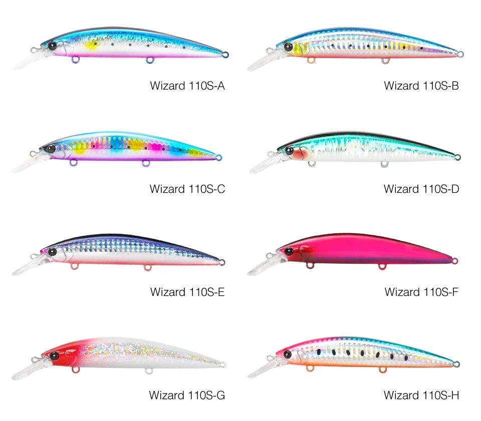 TSURINOYA 110S 110mm 37g Heavy Sinking Minnow Hard Artificial Plastic Sea Fishing Lure WIZARD Max 80m Ultra Long Casting Bait
