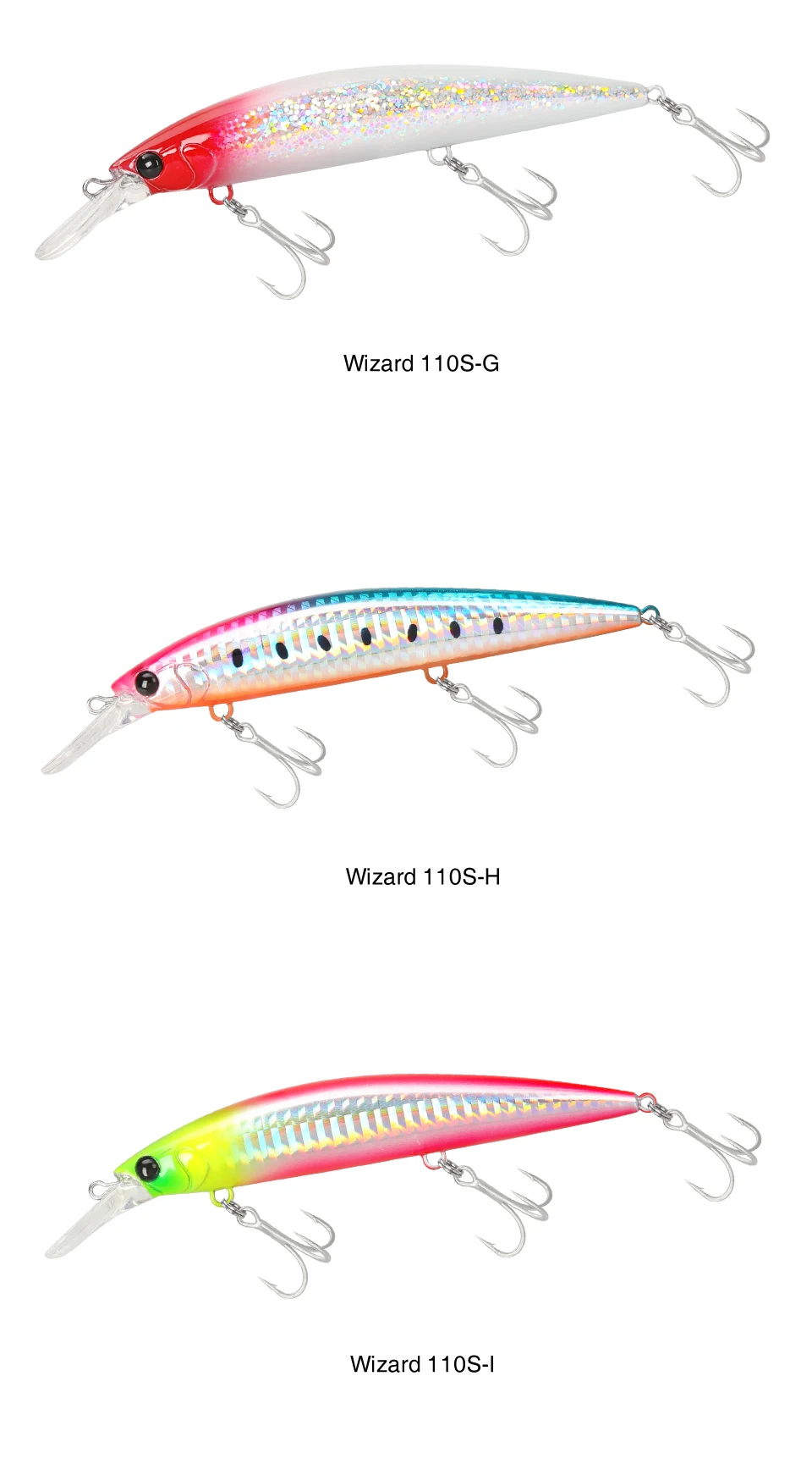 TSURINOYA 110S 110mm 37g Heavy Sinking Minnow Hard Artificial Plastic Sea Fishing Lure WIZARD Max 80m Ultra Long Casting Bait
