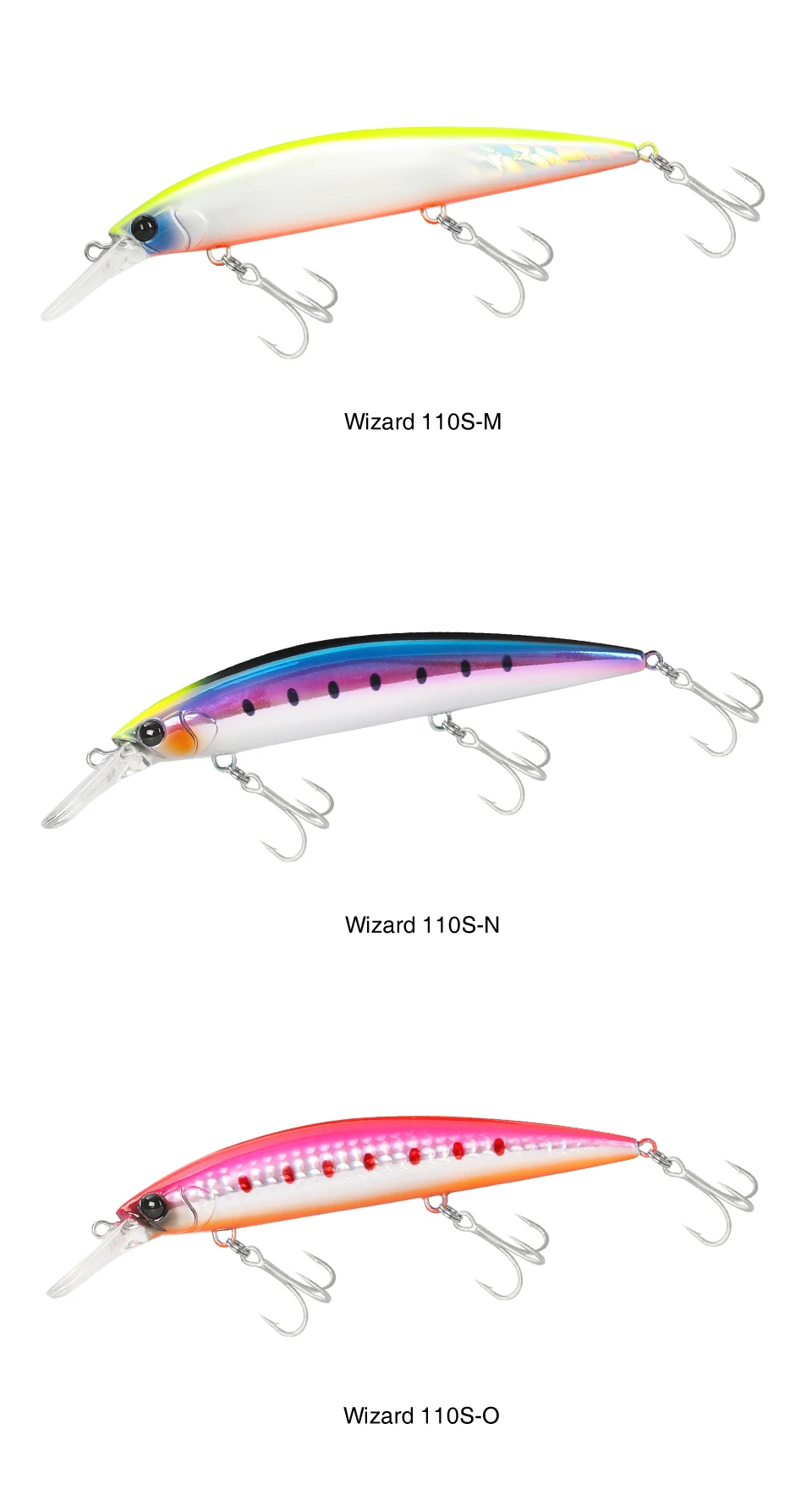 TSURINOYA 110S 110mm 37g Heavy Sinking Minnow Hard Artificial Plastic Sea Fishing Lure WIZARD Max 80m Ultra Long Casting Bait