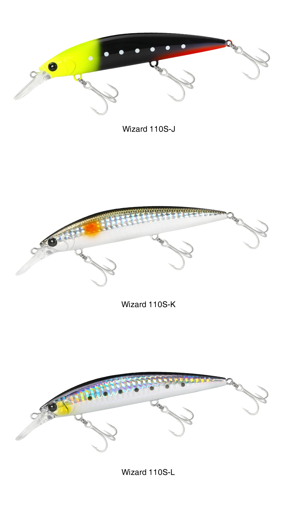 TSURINOYA 110S 110mm 37g Heavy Sinking Minnow Hard Artificial Plastic Sea Fishing Lure WIZARD Max 80m Ultra Long Casting Bait