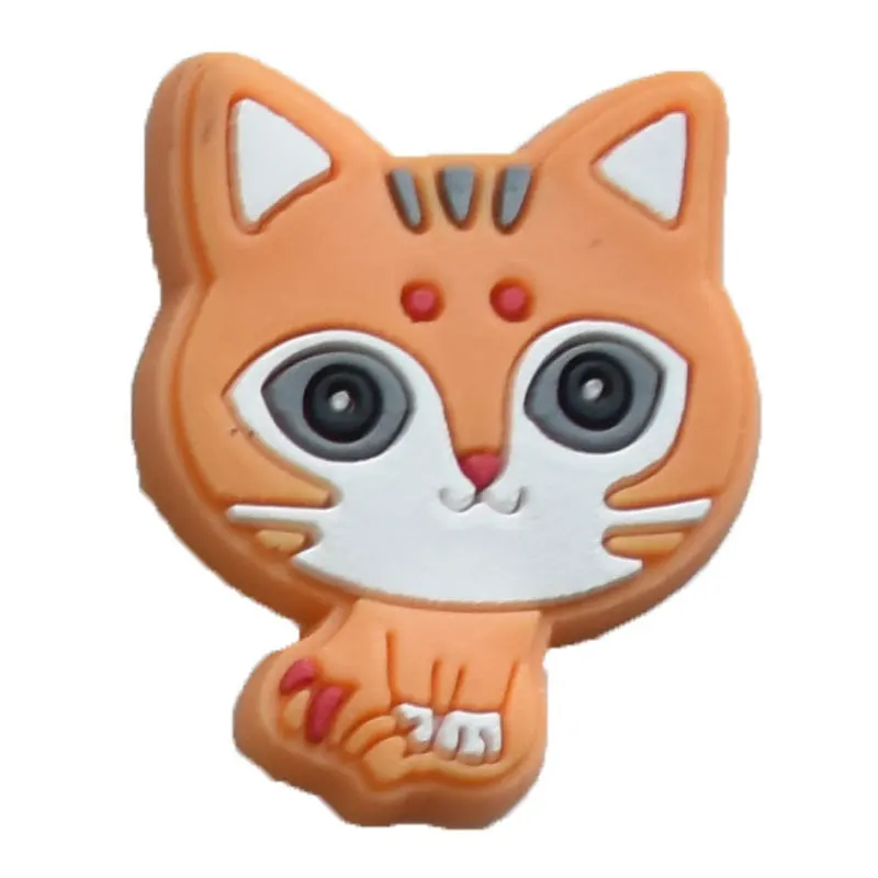 Sale 1Pcs Cute Cat Dog Shoe Charms for Crocs Accessories Charms Bracelet Wristband Decoration Adults Party Favor Gifts