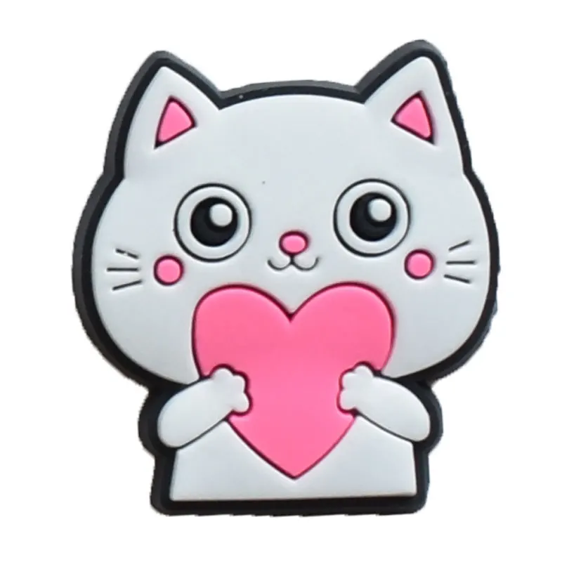 Sale 1Pcs Cute Cat Dog Shoe Charms for Crocs Accessories Charms Bracelet Wristband Decoration Adults Party Favor Gifts