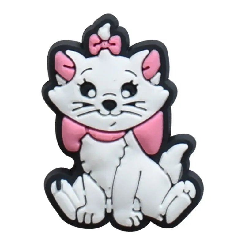 Sale 1Pcs Cute Cat Dog Shoe Charms for Crocs Accessories Charms Bracelet Wristband Decoration Adults Party Favor Gifts