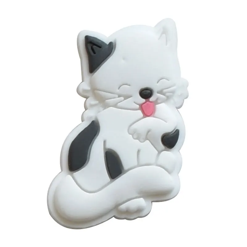 Sale 1Pcs Cute Cat Dog Shoe Charms for Crocs Accessories Charms Bracelet Wristband Decoration Adults Party Favor Gifts