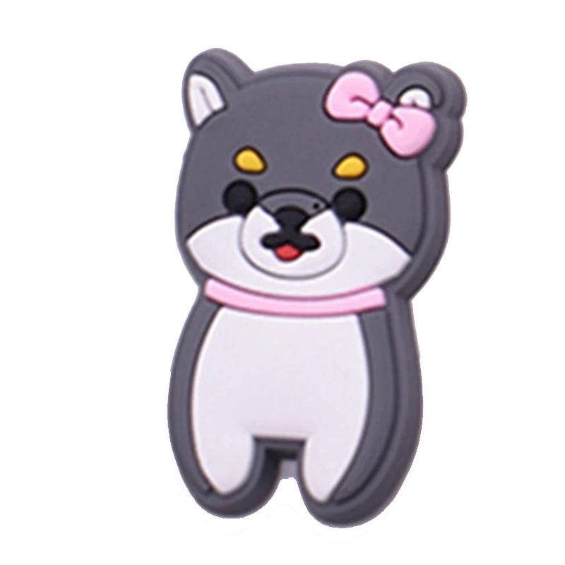 Sale 1Pcs Cute Cat Dog Shoe Charms for Crocs Accessories Charms Bracelet Wristband Decoration Adults Party Favor Gifts