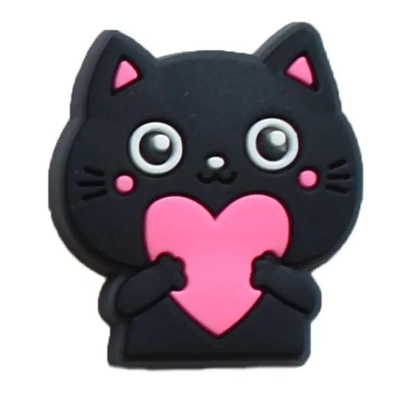 Sale 1Pcs Cute Cat Dog Shoe Charms for Crocs Accessories Charms Bracelet Wristband Decoration Adults Party Favor Gifts