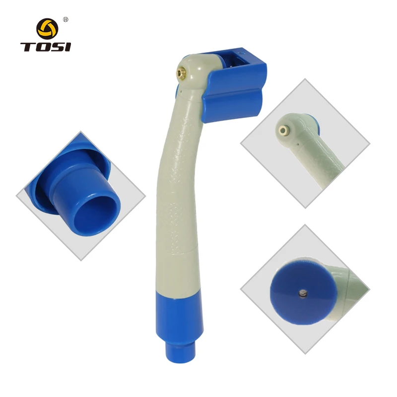TOSI Dental Disposable High Speed Handpiece With Adpater Air Turbine Personal Use Blue Gray Quick Coupling 4holes