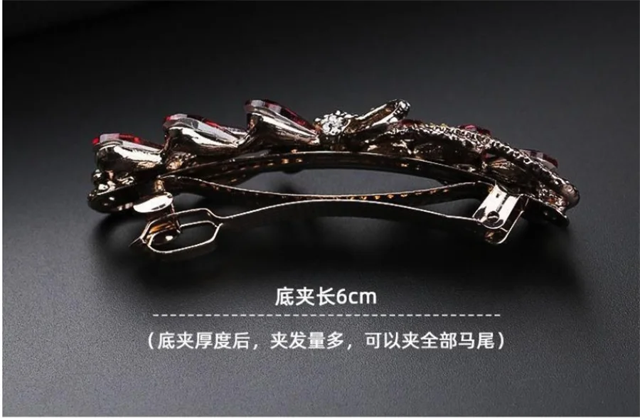 New Fashion Mother Hair Clip Women's Large Elegant Rhinestone Spring Clip Horsetail Clip Hair Trim Headwear Accessories