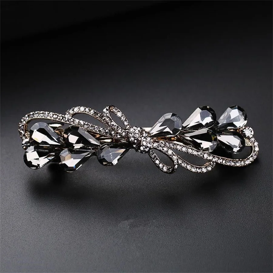 New Fashion Mother Hair Clip Women's Large Elegant Rhinestone Spring Clip Horsetail Clip Hair Trim Headwear Accessories