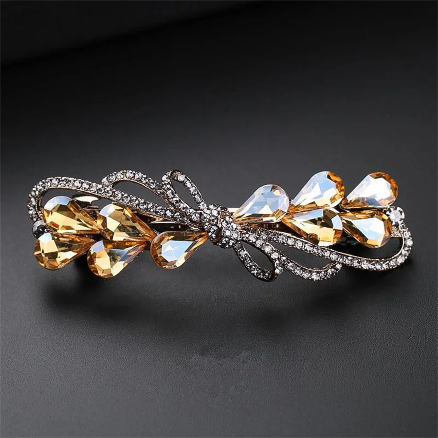 New Fashion Mother Hair Clip Women's Large Elegant Rhinestone Spring Clip Horsetail Clip Hair Trim Headwear Accessories