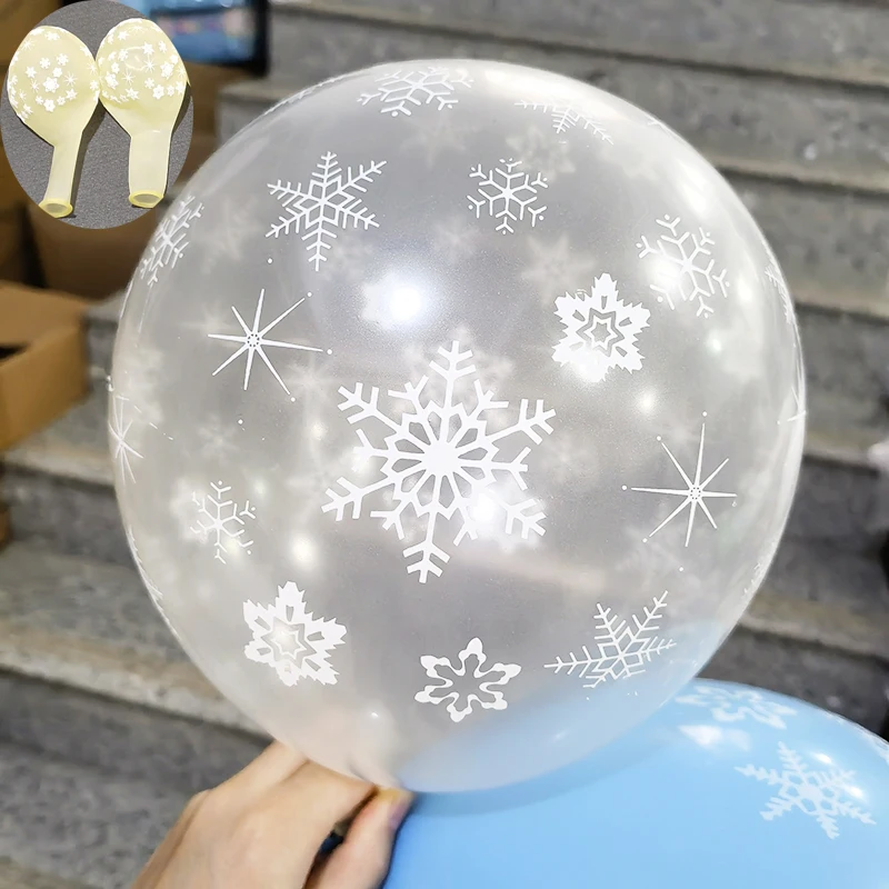 20pcs 12inch Christmas Snowflake Latex Balloons Frozen Birthday Supplies New Year Party Decor Wedding balloon New Year Air Globo
