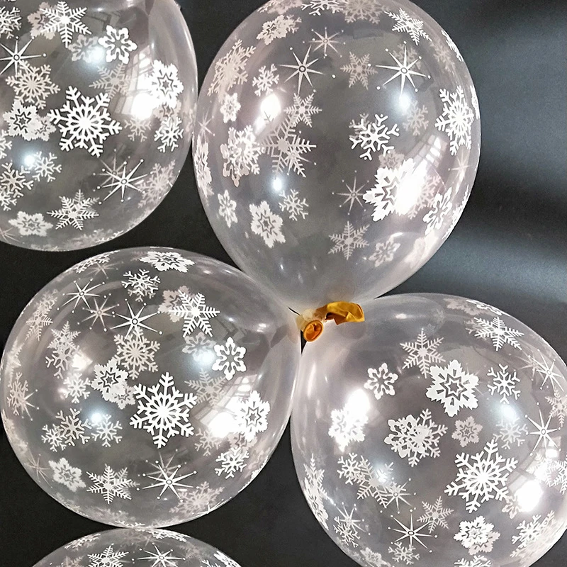 20pcs 12inch Christmas Snowflake Latex Balloons Frozen Birthday Supplies New Year Party Decor Wedding balloon New Year Air Globo