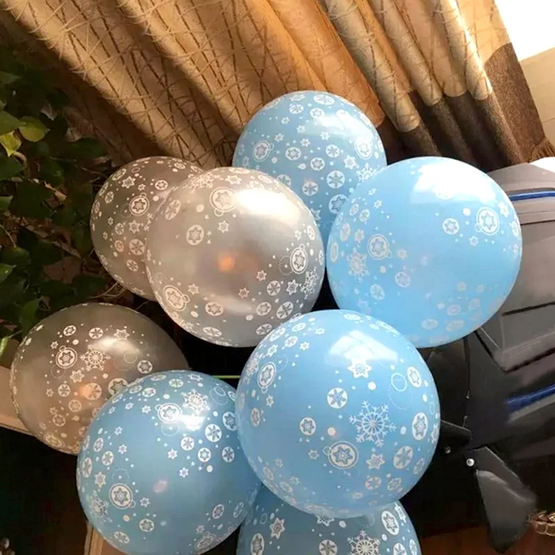 20pcs 12inch Christmas Snowflake Latex Balloons Frozen Birthday Supplies New Year Party Decor Wedding balloon New Year Air Globo