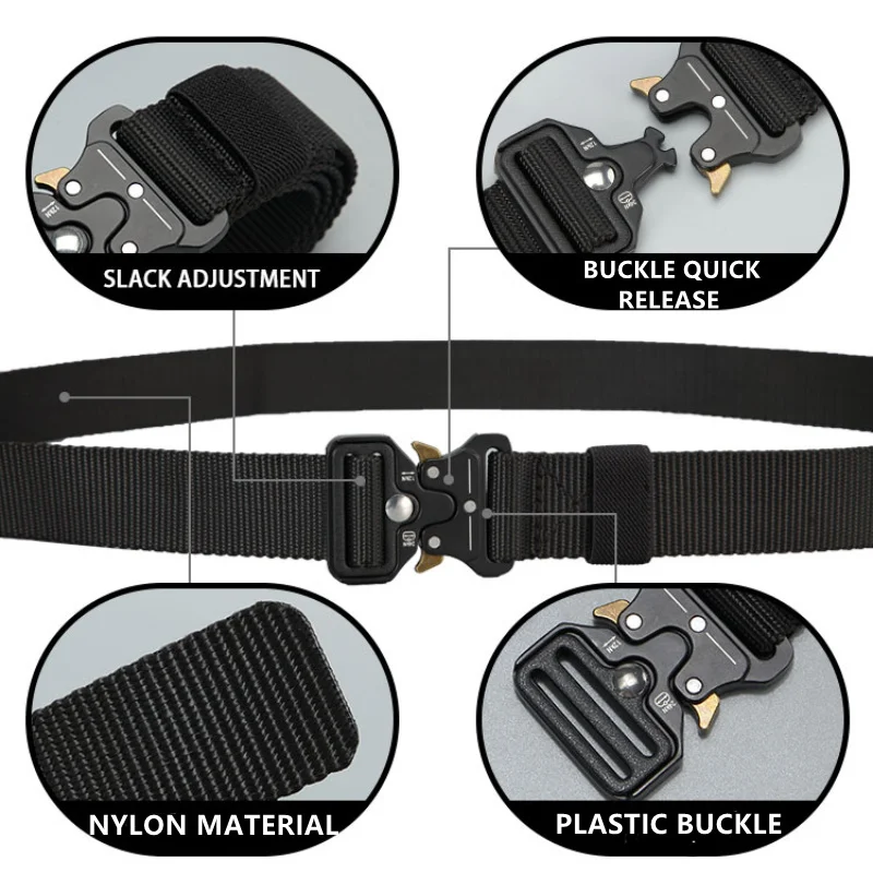 Men Belt Outdoor Hunting Outdoors Belt Multi-Function Buckle Nylon Belt High Quality Canvas Belt