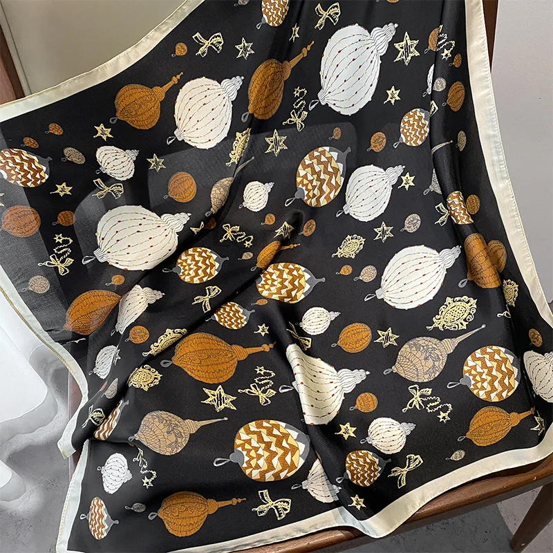 Print 70cm Silk Satin Headkerchief Women Luxury Design Neck Tie Scarf Female Hair Hand Wrist Foulard Shawl Hijab Bandana New