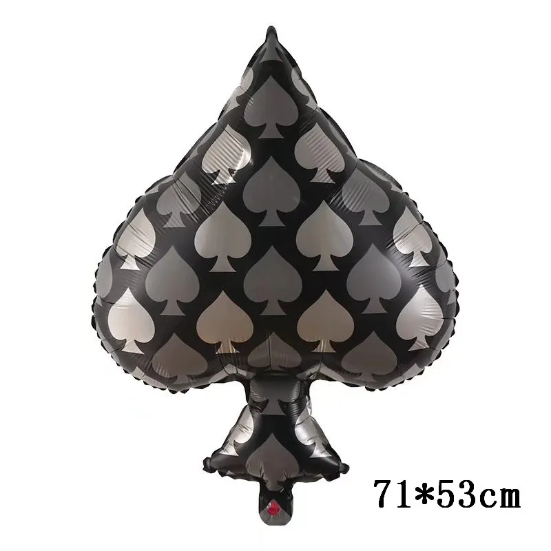 4Pcs Playing Cards Foil Balloon Casino Theme Helium Ballons Squares Peach Hearts Balloons Baby Shower Birthday Party Decoration