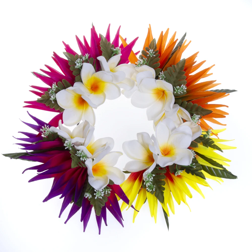 Artificial Silk Bird of Paradise Plumeria Hawaiian Foam Flower Hair Clip Decorative Hairpin Accessories for Women Girls KN-HC004