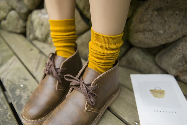 Colorful School Girls Loose Long Socks Women Cotton Knitting Crew Socks Woman Socks Japanese Fashion Casual Colllege Style 1Pair