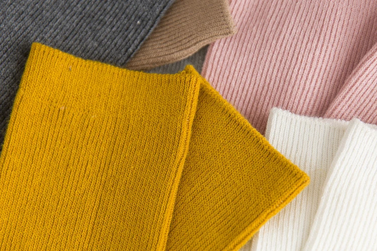 Colorful School Girls Loose Long Socks Women Cotton Knitting Crew Socks Woman Socks Japanese Fashion Casual Colllege Style 1Pair