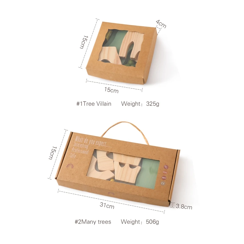 Montessori Wooden Tree Block Toys for Children Ornament Decoration Baby Stacking 3D Toy Wooden Blocks  Stacker Balancing Games
