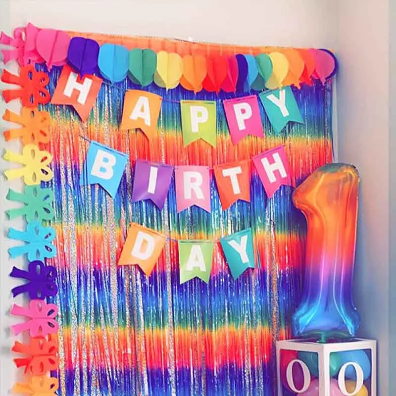 Photo Booth Backdrop Foil Curtain Tinsel Backdrop Background for Baby Birthday Party Wedding Graduation Christmas Decorations