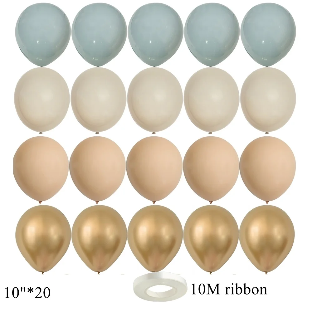 15/20PCS 10inch Retro Balloon Set Vintage Blue Series Balloons for Wedding Happy Birthday Party Decoration DIY Gifts Supplies