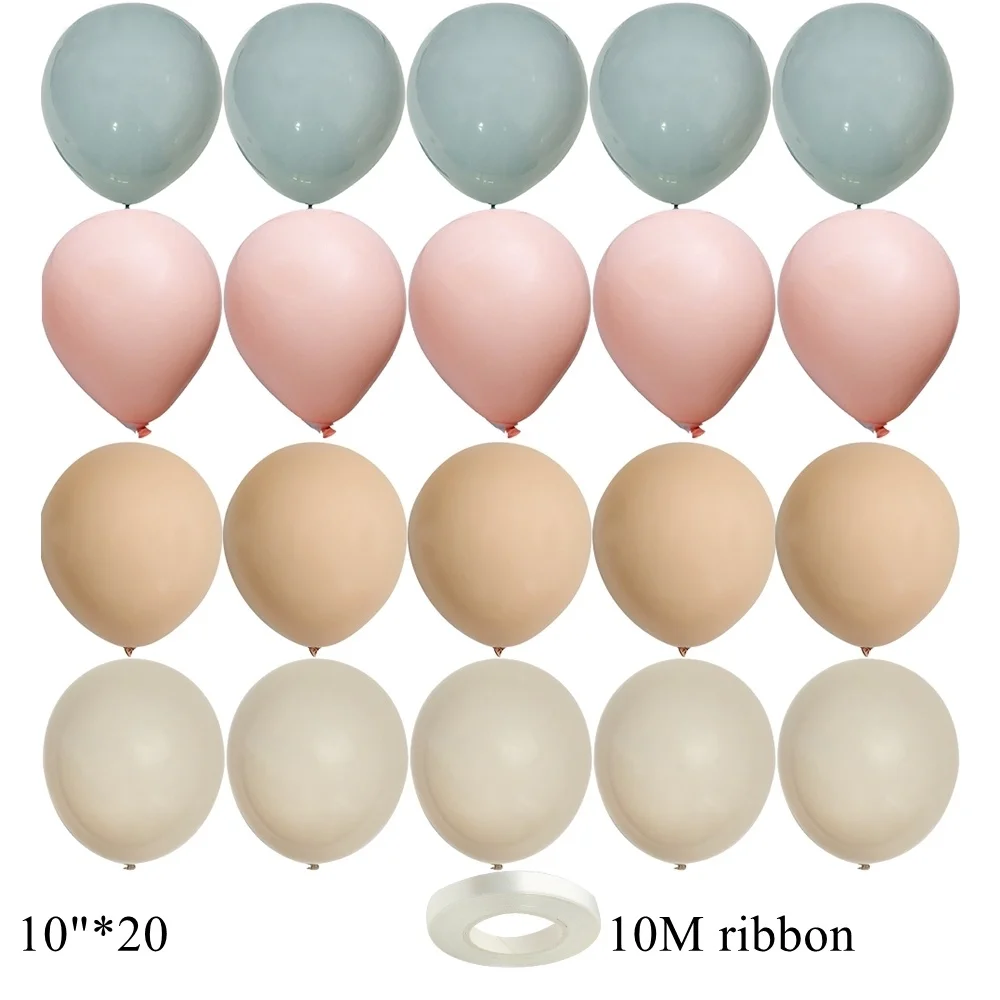 15/20PCS 10inch Retro Balloon Set Vintage Blue Series Balloons for Wedding Happy Birthday Party Decoration DIY Gifts Supplies