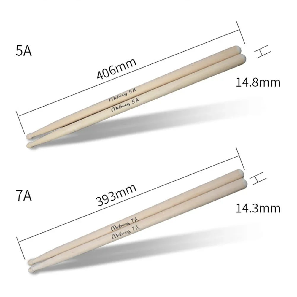 1 Pair 5A 7A Drum Sticks Maple Wood Drumsticks For Beginner Professional Drum Set Accessories Musical Instruments