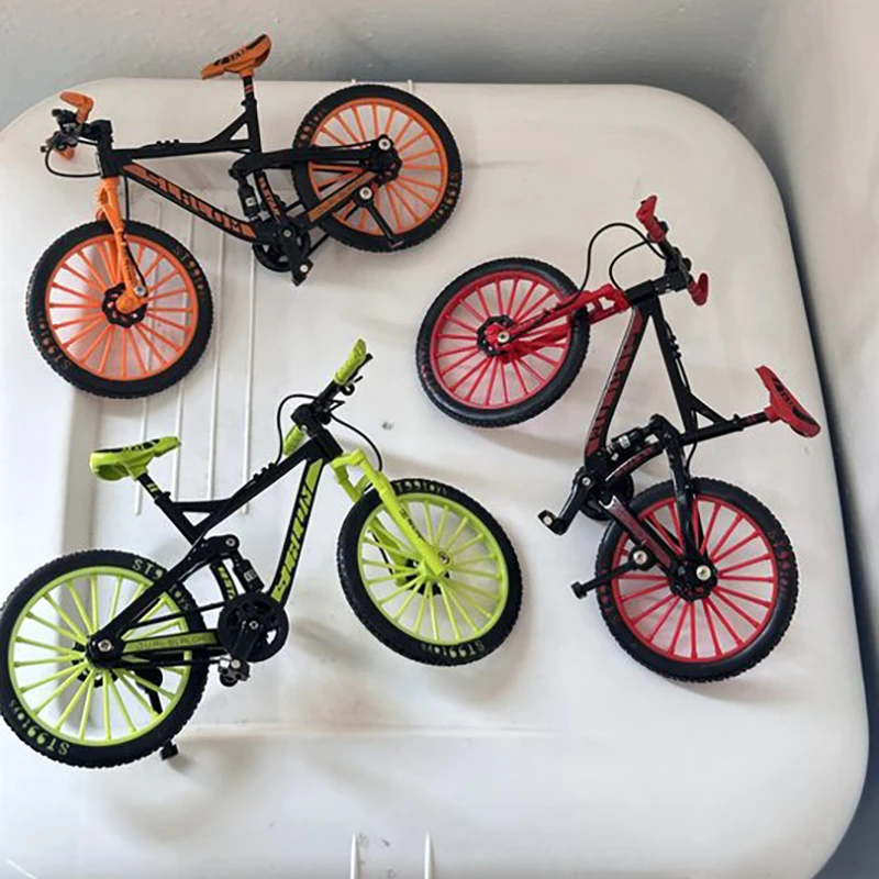 1:10 Mini Finger Mountain Bike Diecast Model Alloy Bicycle Simulation Collection Die Casting Racing Metal Bike Toys for boy