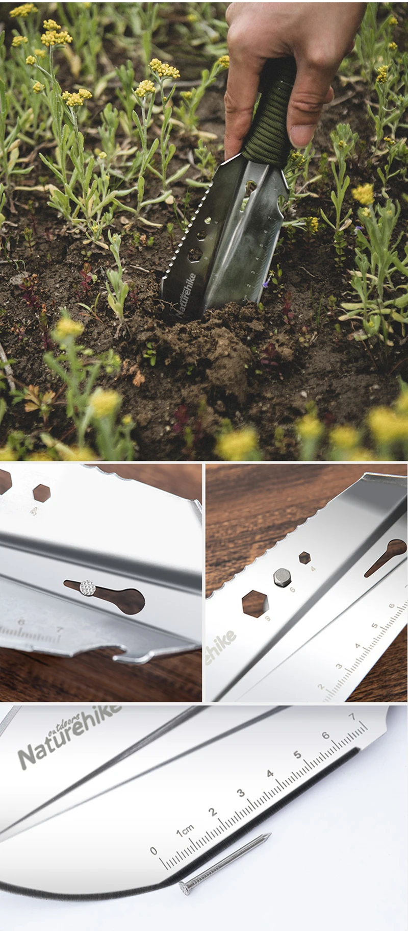 Naturehike Camping Shovel Outdoor Multifunctional Shovel Hiking Tactical Shovel Survival Emergency Tool Bushcraft Garden Shovels