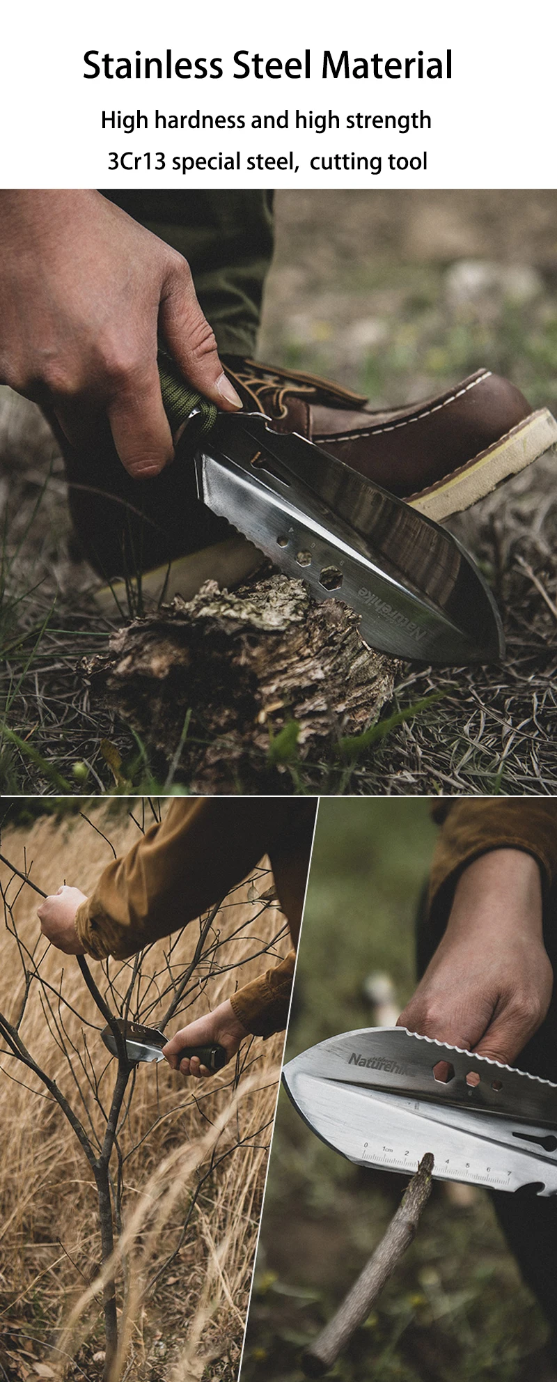 Naturehike Camping Shovel Outdoor Multifunctional Shovel Hiking Tactical Shovel Survival Emergency Tool Bushcraft Garden Shovels