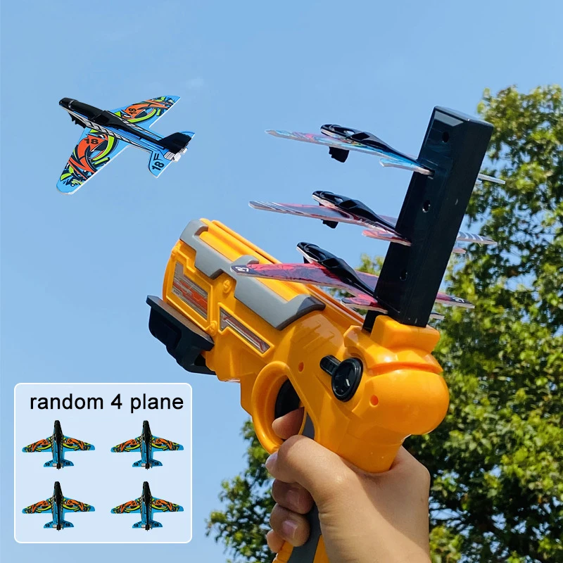 Airplane Launcher Toys Catapult Plane Gun Toy Children Plane Catapult Gun Shooting Game Kids Outdoor Sport Shooting Toys Gift