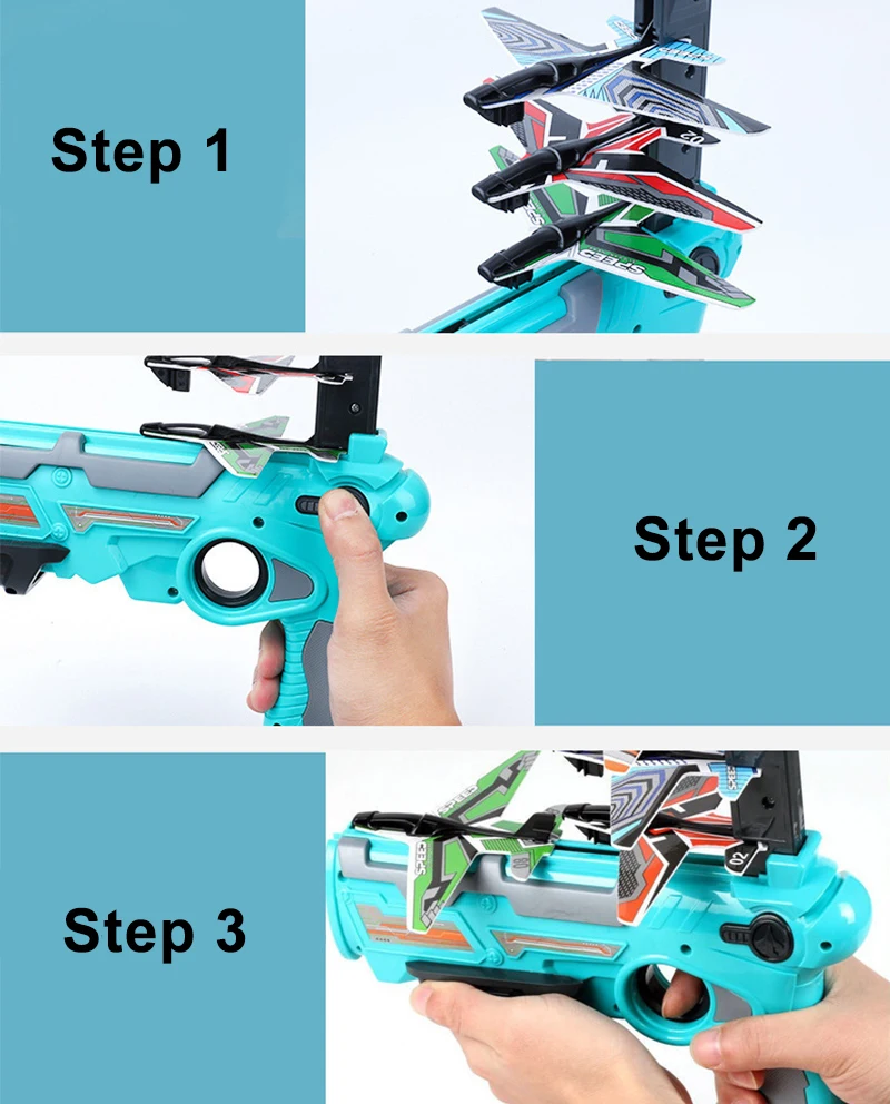 Airplane Launcher Toys Catapult Plane Gun Toy Children Plane Catapult Gun Shooting Game Kids Outdoor Sport Shooting Toys Gift