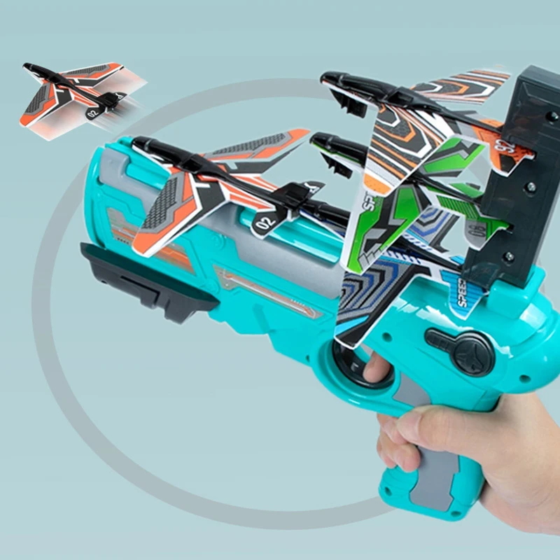 Airplane Launcher Toys Catapult Plane Gun Toy Children Plane Catapult Gun Shooting Game Kids Outdoor Sport Shooting Toys Gift