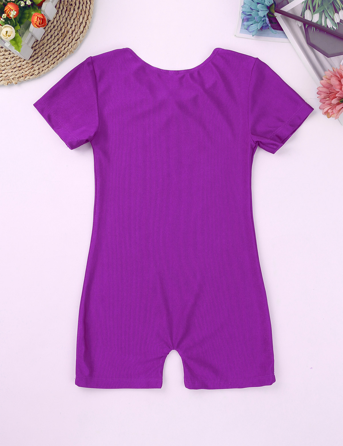 Leotards for Girls Boys Gymnastics Kids Children Short Sleeves Biketard Dance Unitards Ballet Dance Costume Practice Wear