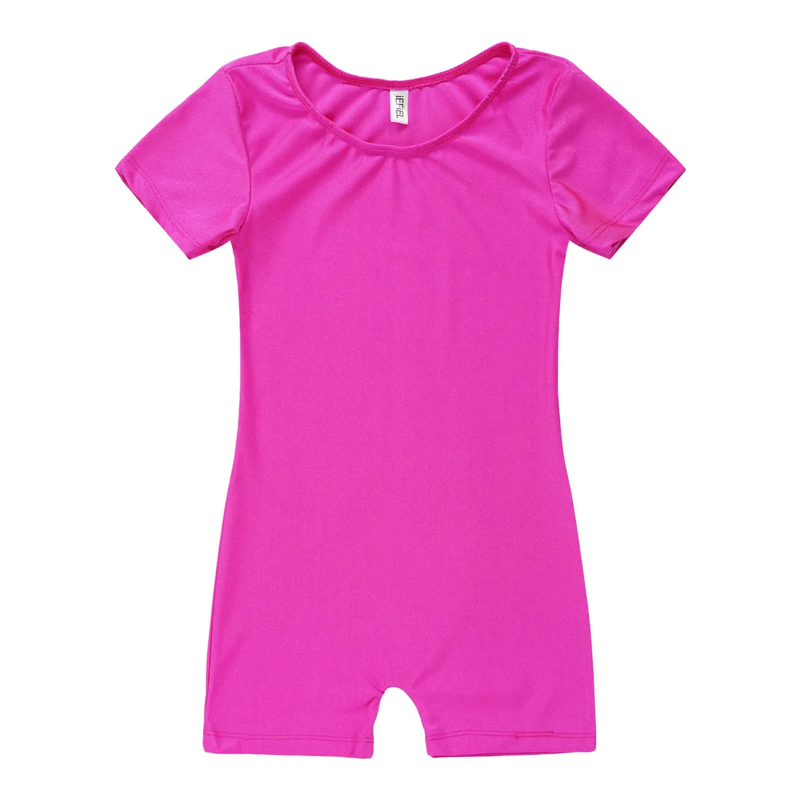 Leotards for Girls Boys Gymnastics Kids Children Short Sleeves Biketard Dance Unitards Ballet Dance Costume Practice Wear