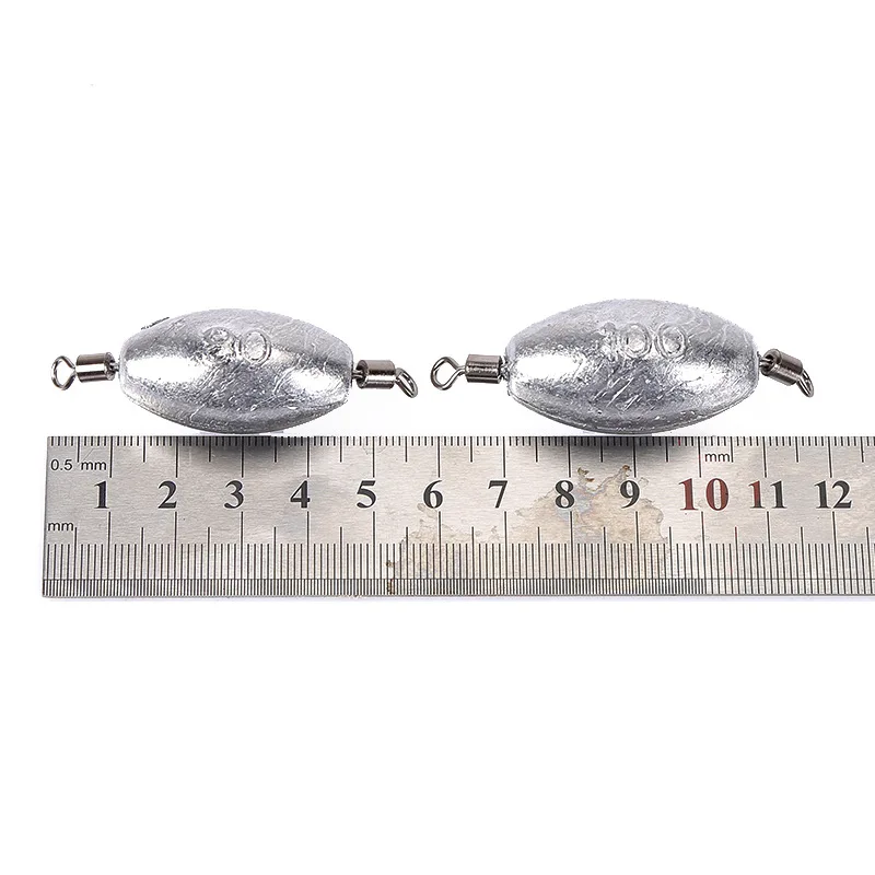 Lead Sinker With Fishing Swivel 10g/20g/25g/30g/40g/50g/60g/70g/80g/100g Olive Shaped Lead Weights Fishing Tackle Accessories