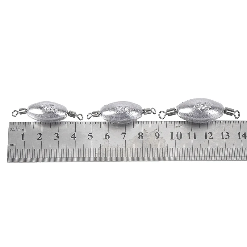 Lead Sinker With Fishing Swivel 10g/20g/25g/30g/40g/50g/60g/70g/80g/100g Olive Shaped Lead Weights Fishing Tackle Accessories